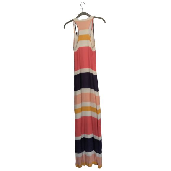 Splendid Sz Small Colorblock Racerback Maxi Dress Rainbow Stripe Soft Micromodal - Picture 3 of 9